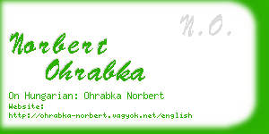 norbert ohrabka business card